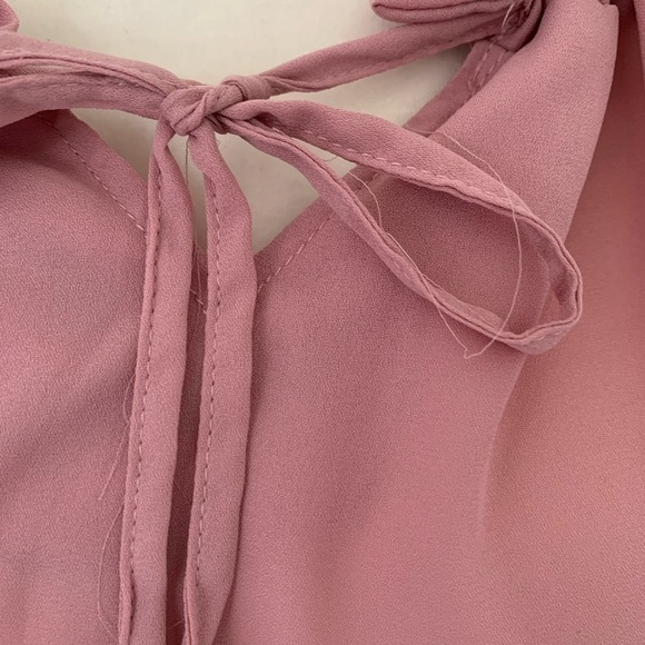 Sans Souci Pink Ruffle Front Tie Blouse Size S - Picture 10 of 10